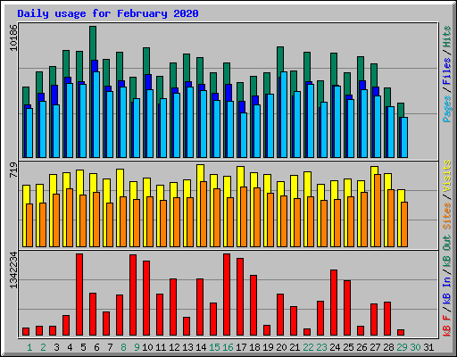 Daily usage for February 2020