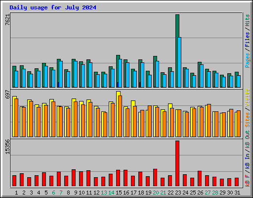 Daily usage for July 2024
