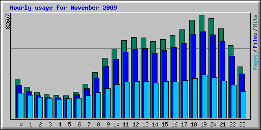 Hourly usage for November 2009
