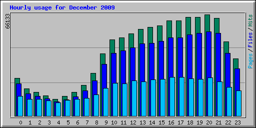 Hourly usage for December 2009