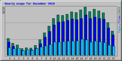 Hourly usage for December 2010