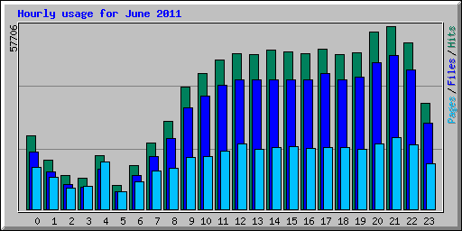 Hourly usage for June 2011