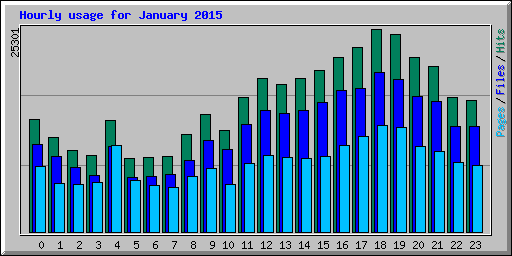 Hourly usage for January 2015