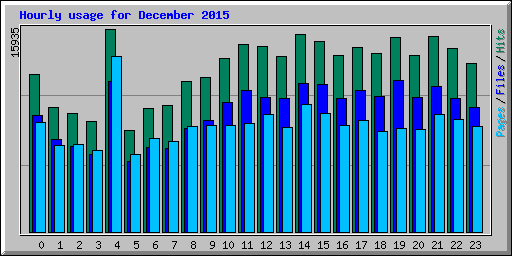 Hourly usage for December 2015
