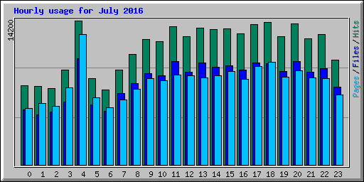 Hourly usage for July 2016