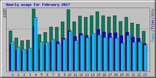 Hourly usage for February 2017