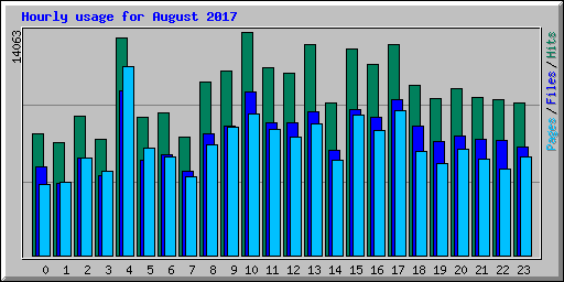 Hourly usage for August 2017