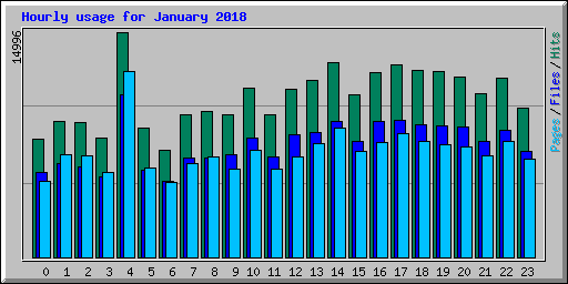 Hourly usage for January 2018