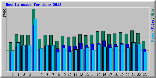 Hourly usage for June 2018