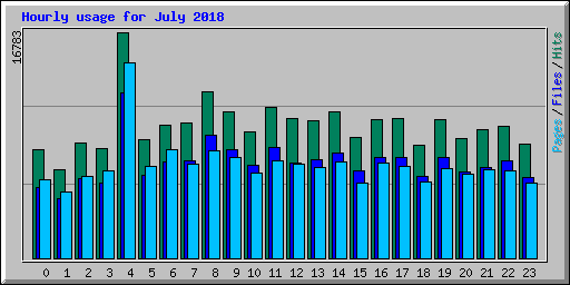 Hourly usage for July 2018
