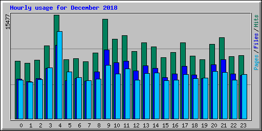 Hourly usage for December 2018