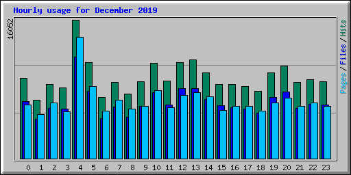 Hourly usage for December 2019