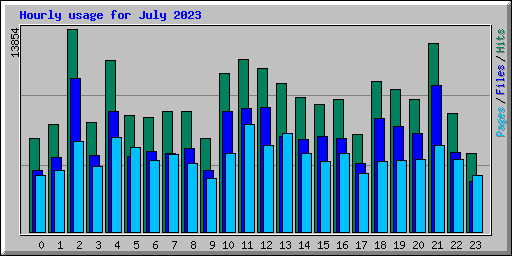 Hourly usage for July 2023