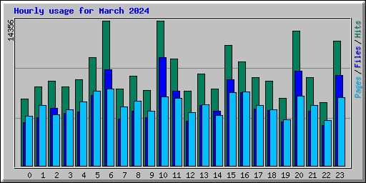 Hourly usage for March 2024