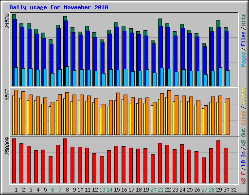 Daily usage for November 2010