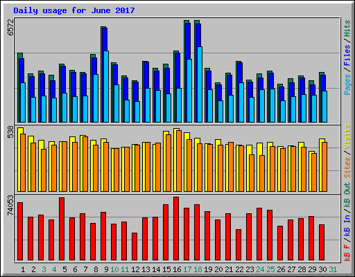Daily usage for June 2017