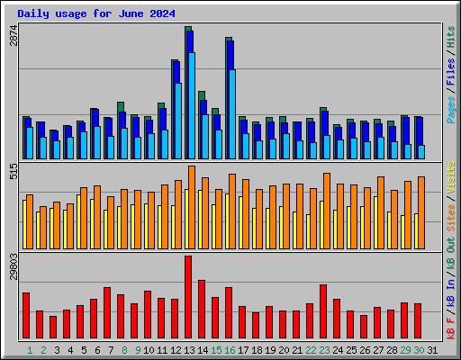 Daily usage for June 2024