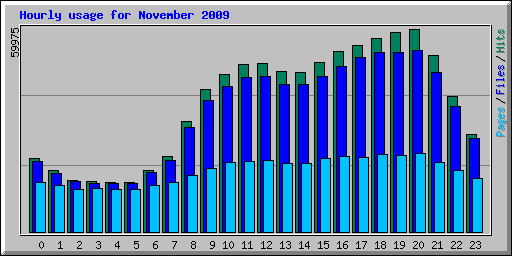 Hourly usage for November 2009