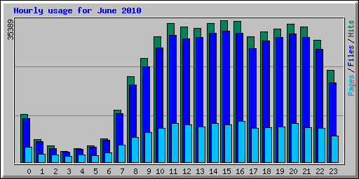Hourly usage for June 2010