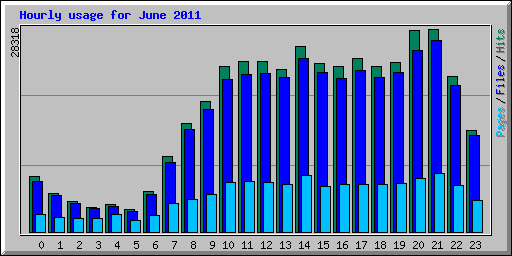 Hourly usage for June 2011