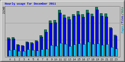 Hourly usage for December 2011