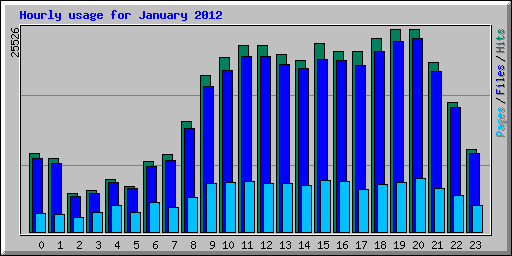 Hourly usage for January 2012