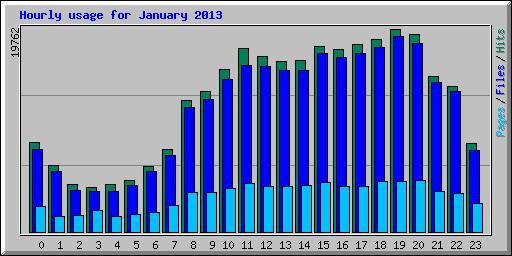 Hourly usage for January 2013