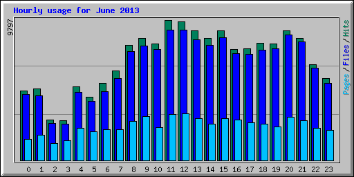 Hourly usage for June 2013