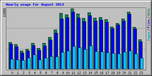 Hourly usage for August 2013