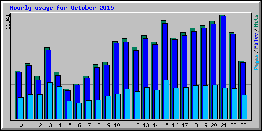 Hourly usage for October 2015