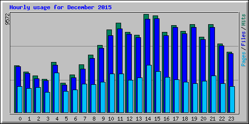 Hourly usage for December 2015