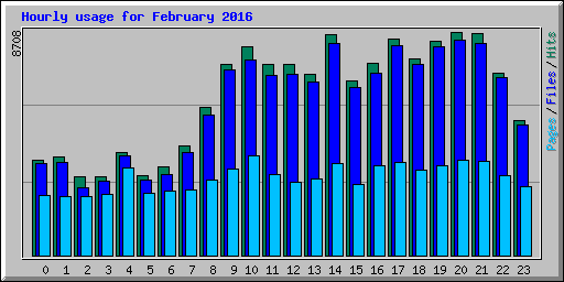Hourly usage for February 2016