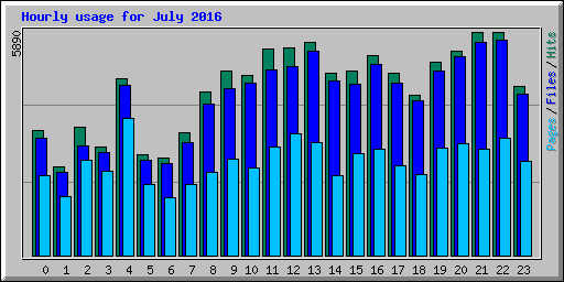 Hourly usage for July 2016