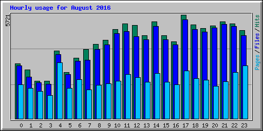 Hourly usage for August 2016
