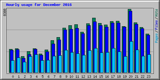 Hourly usage for December 2016