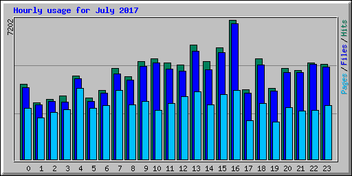 Hourly usage for July 2017