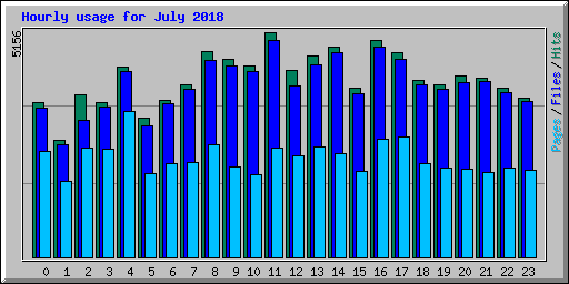 Hourly usage for July 2018