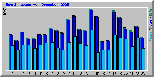 Hourly usage for December 2023