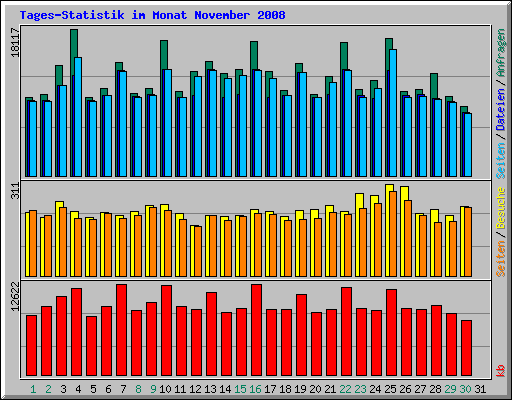 Tages-Statistik im Monat November 2008