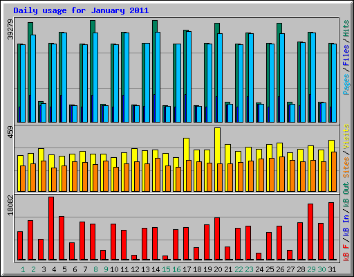 Daily usage for January 2011