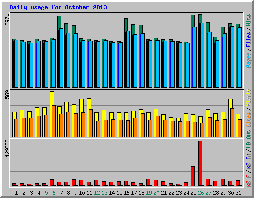 Daily usage for October 2013
