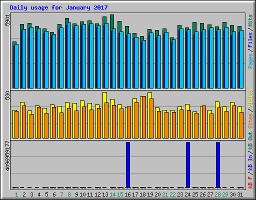 Daily usage for January 2017