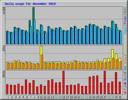 Daily usage for December 2019