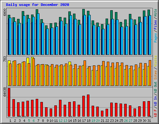 Daily usage for December 2020
