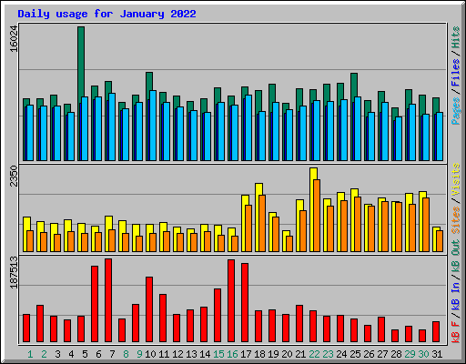 Daily usage for January 2022