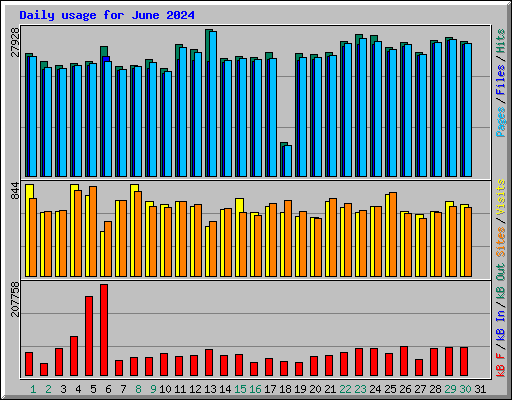 Daily usage for June 2024