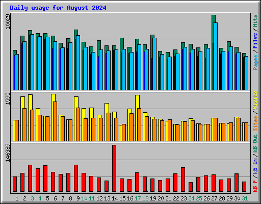 Daily usage for August 2024
