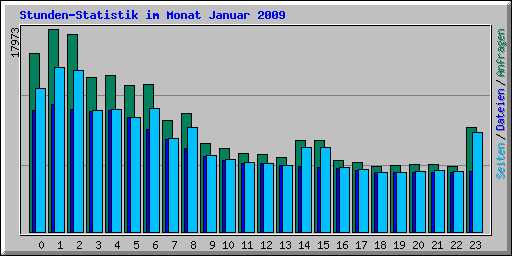 Stunden-Statistik im Monat Januar 2009