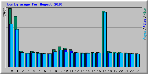 Hourly usage for August 2010