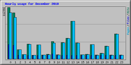 Hourly usage for December 2010